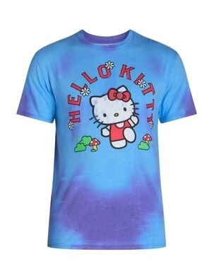 New Hello Kitty Graphic Tee with Heat Reactive Color Change Fabric Adult Size M